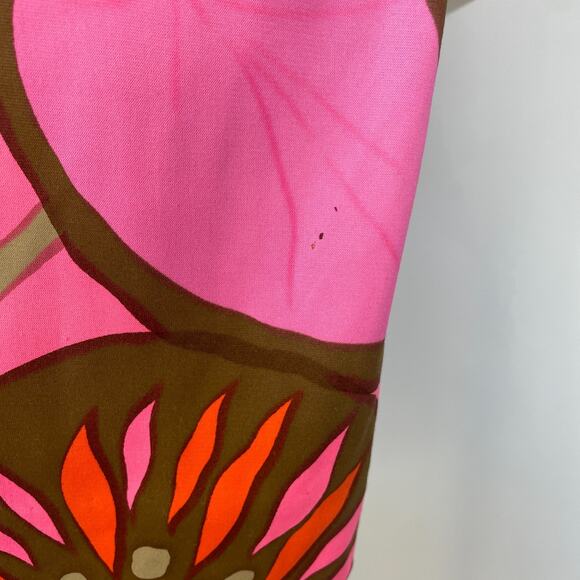 Vintage 70s Maxi Skirt Medium Large Hot Pink Floral Boho Neon Retro Hippie MCM - Picture 14 of 16